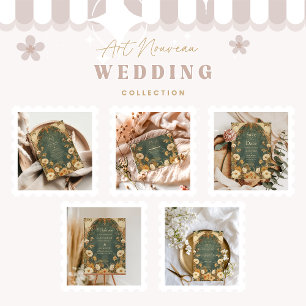 Save The Date Cadre floral romantique Art Nouveau Mariage