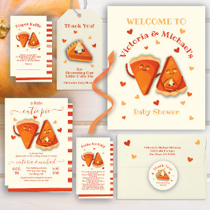 Sticker Rond Petit Citrouille Pie Baby shower d'automne