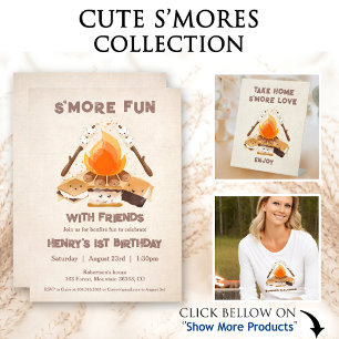 Serviette En Papier Cute S'more Camping 1er Anniversaire Papier Napkin