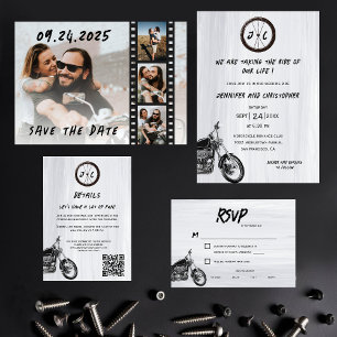 Invitation Mariage d'aventure moto simple moderne