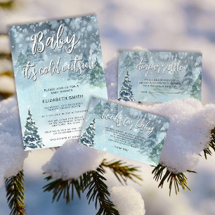 Sticker pour Baby shower de forêt d'hiver