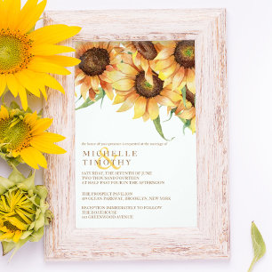 Invitations de mariage des tournesols élégantes