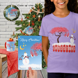 Étiquette Grande adresse Whimsical Star Snowman