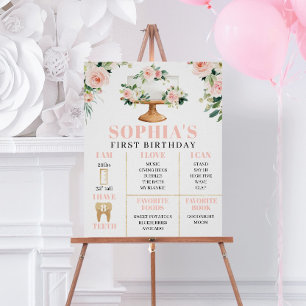 Floral Cake Premier Invitation d'anniversaire - N'