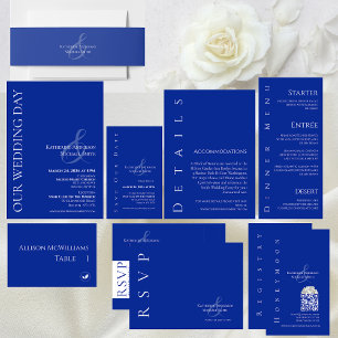 Invitation Merci photo bleu et blanc Mariage moderne-