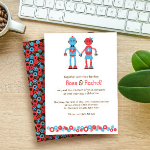 Invitation Mariage de thème Robot mignon