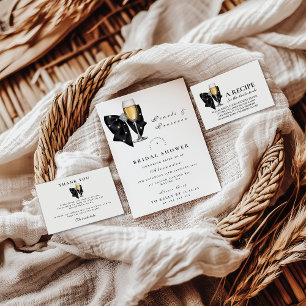 Invitation Fête de mariage au ruban noir perle