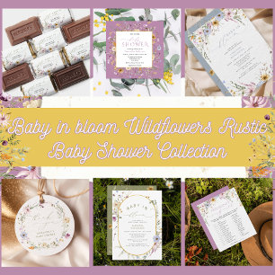 Sticker Rond Elégant Jardin Baby shower Floral Merci