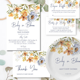 Serviette En Papier Bébé en fleurs baby shower fleur sauvage imprimé