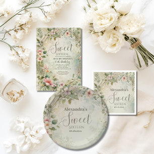 Serviette En Papier Romantique Pastel Fleur sauvage Sweet 16