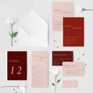 Invitation Mariage de Bohême moderne Terracotta Terme Formel