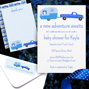 Invitation Adventure Attend un BABY SHOWER de camion et de re