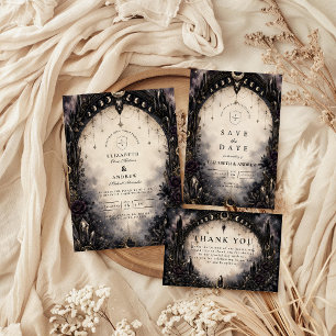 Cartons Réponse Mariage céleste gothique intemporel