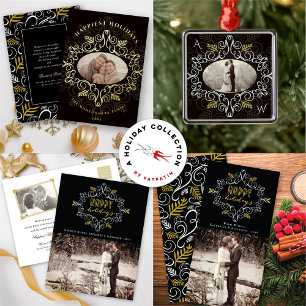 Ruban En Satin Festive Foliage Art Déco Gold Vintage Chic Holiday