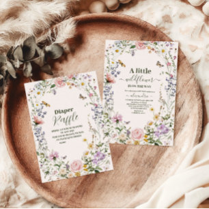 Carte D'accompagnement Élégant Fleur sauvage Diapper Raffle
