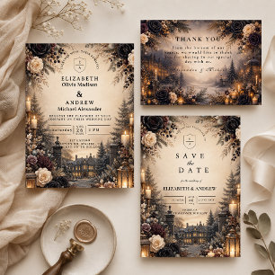 Invitation Mariage d'hiver gothique et sombre