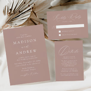 Invitation Dusty Rose Modern Elegance Mariage photo