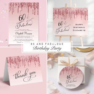 Serviette En Papier 60 Anniversaire Parties scintillant Rose Gold Rose