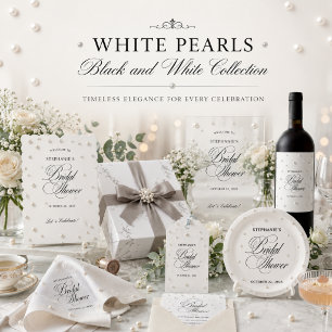 Feuille De Papier Cadeau Mariage Perles Blanches