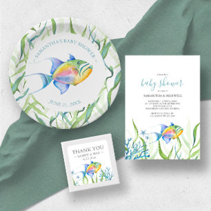 Pink Tropical Thème Diaper Raffle Invitation