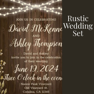Invitation Tout En Un Bois rustique tout en un mariage Inviter