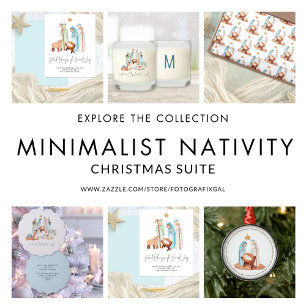 Ornement En Métal Loin Dans Le Manger Carol Mininaliste Nativité