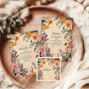 Invitation Baby shower Art nouveau victorien