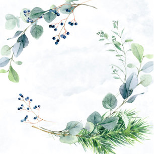 Invitation Dusty Blue Eucalyptus Vert Mariage rustique