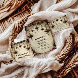 Carte De Remerciements Chandelier gothique Roses Anniversaire