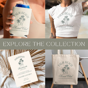 Invitation Retro Luxe Beach Bachelorette Logo Girls Trip