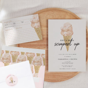 Sticker Rond Chic moderne aquarelle glace Fête des mariées crèm