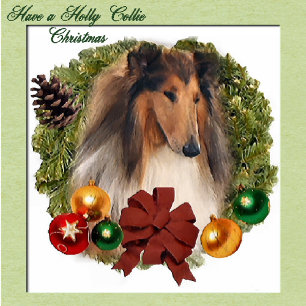 Cartes Pour Fêtes Annuelles Rough Collie Cadeaux de Noël