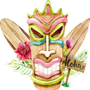 Assiettes En Carton Plaques de papier d'anniversaire Luau avec Tiki Go