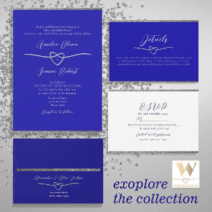 Invitation Mariage royal bleu officiel