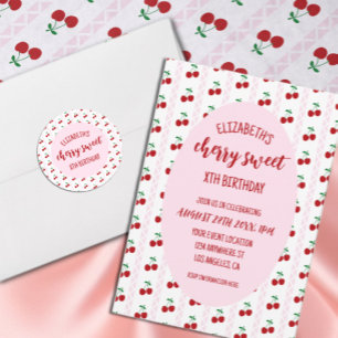 Sticker Rond Joyeux Anniversaire Cerise Douce