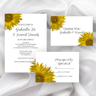 Carte de réponse RSVP pour le mariage du tournesol