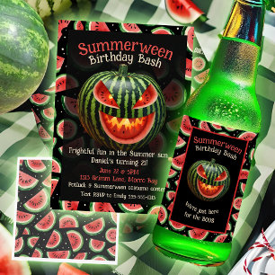 Invitation Fête d'anniversaire d'été Éffrayant Été Watermelon