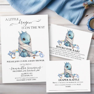 Invitation Baby shower de dragon de raffle de couches