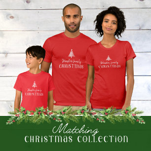 T-shirt Famille personnalisée arbre de Noël simple moderne