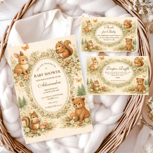 Carte D'accompagnement Tirage au sort de couches pour animaux de la forêt