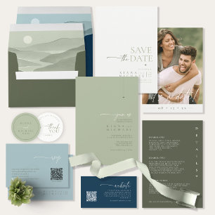 Carte D'accompagnement Simply Chic Mariage Website Prussian Blue ID1046