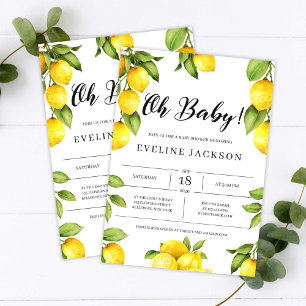 Invitation Citrus citron baby shower été