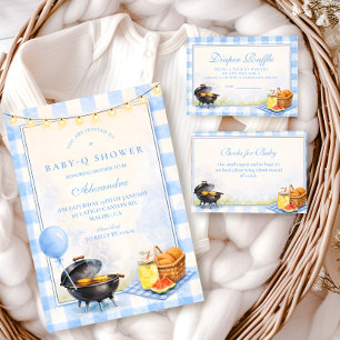 Carte D'accompagnement Tirage au sort de couche bébé Q en vichy bleu