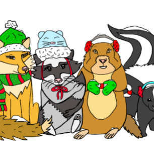 Cartes postales de Noël pour les créatures de bois