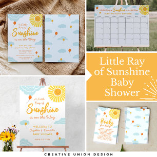 Carte D'accompagnement Little Ray of Sunshine Baby shower Livres pour béb