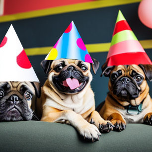 Carte CARLIN mignon du chien drôle