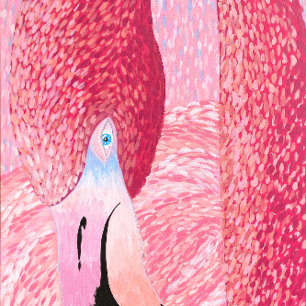 Affiche Océanie le Flamant rose de la tête haute par Just 