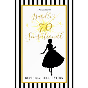 Invitation pour les 70 ans noir et or
