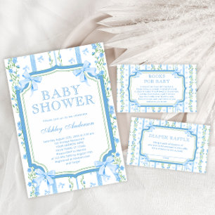 Carte D'accompagnement Billets de rousseur Baby shower Bleu Bow