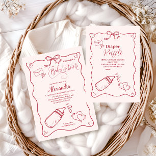 Carte D'accompagnement Livres de Baby shower pour bébé à pois tirés à la 